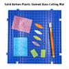 Stained Glass Cutting Mat, Solid Bottom Plastic Grid, Blue, 2 Pack view 2