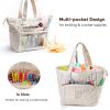 Initial Personalized Crochet Tote - Corduroy Yarn Storage - Yarn Holder & Crochet Organizer for Hooks & Accessories - Project Bag view 3