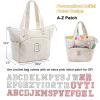 Initial Personalized Crochet Tote - Corduroy Yarn Storage - Yarn Holder & Crochet Organizer for Hooks & Accessories - Project Bag view 4