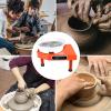Pottery Wheel Forming Machine with Ball Stylus, 25cm 350W Electric Pottery Wheel Machine Clay Ceramic Shaping Art DIY Work Tool Kit with Independent Pedal,Orange view 2