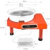 Pottery Wheel Forming Machine with Ball Stylus, 25cm 350W Electric Pottery Wheel Machine Clay Ceramic Shaping Art DIY Work Tool Kit with Independent Pedal,Orange view 4