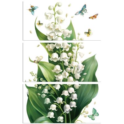 Peacoblue Rub on Transfer Decals for Furniture Crafts 6"x12", 3Pcs Lily of The Valley and Butterfly Waterproof UV DTF Transfer Sticker for Dresser Lingerie Chests Drawer Glass Porcelain Wood Plastic