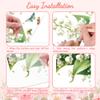Peacoblue Rub on Transfer Decals for Furniture Crafts 6"x12", 3Pcs Lily of The Valley and Butterfly Waterproof UV DTF Transfer Sticker for Dresser Lingerie Chests Drawer Glass Porcelain Wood Plastic view 3