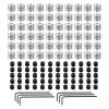 uxcell 100pcs Pin Backs Locking Pin Locking Pin Keepers Locking Clasp Locking Pin Keeper Backs Locking Pin Backs Copper Pin with 10pcs Wrench (6mmx5mm, Silver Tone) view 1