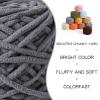 Fluffy Chenille Chunky Yarn for Crocheting 100g(65.6yd) - Baby Yarn for Crocheting Soft - Velvet Yarns for Crochet Blanket - Amigurumi Crochet YarnsGrizzly view 2