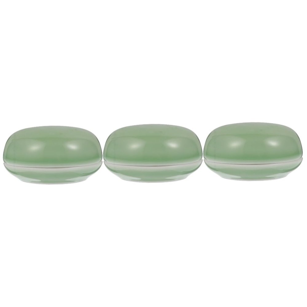 TEHAUX 3pcs Ink Paste Container Delicate Porcelain Inkpad Box Embossing Ink Pad Holder