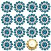 100PCS 14MM Sew on Rhinestones Gems, Flower Gold Claw Rhinestones Glass Crystals Jewelry for Crafting Sewing Clothes Dresses Shoes Belt Decoration Accessories (Turquoise) view 1