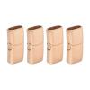 uxcell 12mmx6mm Flat Leather Clasp, 4Pcs Bracelet Clasps Flat Closure End Caps for Bracelet Craft Making Supplies DIY, Rose Gold view 1