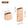 uxcell 12mmx6mm Flat Leather Clasp, 4Pcs Bracelet Clasps Flat Closure End Caps for Bracelet Craft Making Supplies DIY, Rose Gold view 2