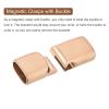 uxcell 12mmx6mm Flat Leather Clasp, 4Pcs Bracelet Clasps Flat Closure End Caps for Bracelet Craft Making Supplies DIY, Rose Gold view 3