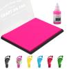 5"x4'' Large Ink Pad Washable Stamp Ink Pad for Baby Footprint Handprint with 30ml Premium Refill Ink (Pink) view 1