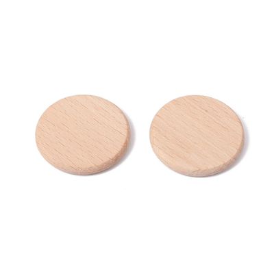 LiQunSweet 100 Pcs Flat Round Unfinished Wood Cutout Wood Slices Cabochons for DIY Printing Art Craft Home Embellishments
