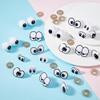 AHADERMAKER 8 Styles Cute Plastic Craft Safety Eyes with Spacer, Doll Craft Eyes, Mixed Color Oval Doll Eye Patch for DIY Sewing Craft Puppet Bear Doll Making view 3