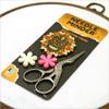 Awesome Pattern Studio Needle Minder Set - Skeleton Head Magnetic Needle Minder + 2 Needle Threaders + Crane Scissors. Enamel Pin for Cross Stitch, Embroidery and Craft view 3