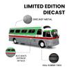 NineTribe Basics 1966 GM PD4107 Buffalo Coach - Indiana Motor Bus Company Diecast Model Iconic Replicas Scale 1:87, White view 3
