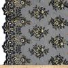 Rowley Sequin Embroidered Mesh Fabric. Lace Netting Material - 52 Inch in Width | Home Decor Navy/Gold Cut by The Yard view 1