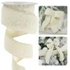 HUIHUANG Ivory Faux Fur Wired Ribbon 2.5 inch Ivory Fur Wire Ribbon for Christmas Tree, Gift Wrapping, Bows, Wreaths, Garland, Swags, DIY Crafts, Home Decor- Continuous 10 Yards view 1