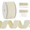 HUIHUANG Ivory Faux Fur Wired Ribbon 2.5 inch Ivory Fur Wire Ribbon for Christmas Tree, Gift Wrapping, Bows, Wreaths, Garland, Swags, DIY Crafts, Home Decor- Continuous 10 Yards view 3