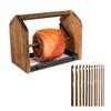 J JACKCUBE DESIGN Wooden Yarn Holder with Storage Tray and 12 Crochet Hooks, Anti-Slip Yarn Dispenser for Knitting & Crochet, Portable Organizer for Craft Supplies(Black) - MK1310A view 1