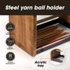 J JACKCUBE DESIGN Wooden Yarn Holder with Storage Tray and 12 Crochet Hooks, Anti-Slip Yarn Dispenser for Knitting & Crochet, Portable Organizer for Craft Supplies(Black) - MK1310A view 4