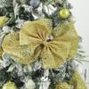 HUIHUANG Gold Christmas Ribbon 10 inch Wide Glitter Deco Mesh Ribbon Gold Mesh Fabric for Christmas Tree Decorations, Garlands, Large Bows, Large Box Wrapping- Continuous 10 Yards view 3