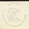 Personalized Mail Embossing Seal - Custom Name and Address Embossing Stamp, Soft Alluring Moon Design, Easy to Use, Ideal for Symbolism Scholars, 1-5/8 Round Imprint - Custom Envelope Embossing Tool view 1