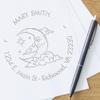 Personalized Mail Embossing Seal - Custom Name and Address Embossing Stamp, Soft Alluring Moon Design, Easy to Use, Ideal for Symbolism Scholars, 1-5/8 Round Imprint - Custom Envelope Embossing Tool view 4