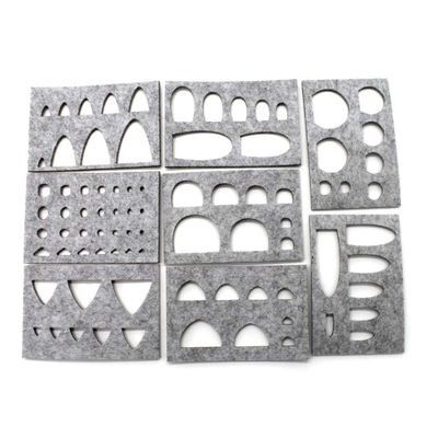 Saccgt 8pcs Wool Felt Mold Needle Felting Craft Stencil Applique Handicraft Shng, As Pic Shows