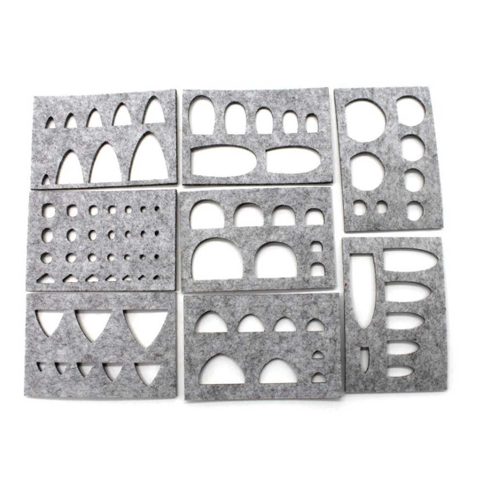 Saccgt 8pcs Wool Felt Mold Needle Felting Craft Stencil Applique Handicraft Shng, As Pic Shows