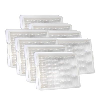 Darice Elizabeth Ward 45 Piece Assorted Portable Diamond Painting Storage and Bead Organizer with 42 Variable Sized Containers, 8 Pack, Clear