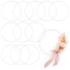 MJRASG 12 Pack Floral Hoop 12 Inches Metal Rings for Crafts Macrame Ring Hoop Wreath Dream Catcher Rings DIY Wreath Candle Ring Wreaths Craft Hoops, White view 1