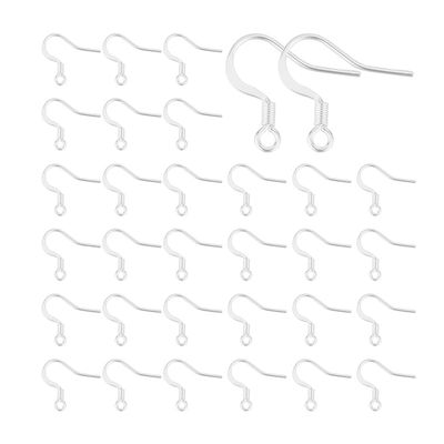 UNICRAFTALE About 80Pcs Stainless Steel Earring Hooks Ear Wire with Loops Earwire Hooks Silver Earring Hooks Metal Earring Hooks with Coil French Ear Hooks for DIY Earrings Jewelry Making
