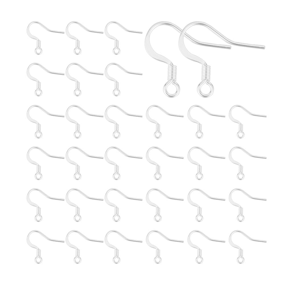 UNICRAFTALE About 80Pcs Stainless Steel Earring Hooks Ear Wire with Loops Earwire Hooks Silver Earring Hooks Metal Earring Hooks with Coil French Ear Hooks for DIY Earrings Jewelry Making