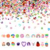 100G Polymer Clay Beads No Hole Polymer Clay Cabochons Assorted Clay Flatback Beads Cute Fun Heishi Clay Bead Charms for Nail Art Hair Clip Scrapbooking Decor Epoxy Jewelry Making view 1
