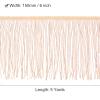 uxcell 5 Yards 6 Inch Chainette Fringe Trim Tassel Sewing Trim Polyester Fringe Trim Ribbon for DIY Sewing Crafts Clothing Lamp Shade Decoration, Carnation view 2