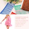 uxcell 5 Yards 6 Inch Chainette Fringe Trim Tassel Sewing Trim Polyester Fringe Trim Ribbon for DIY Sewing Crafts Clothing Lamp Shade Decoration, Carnation view 3