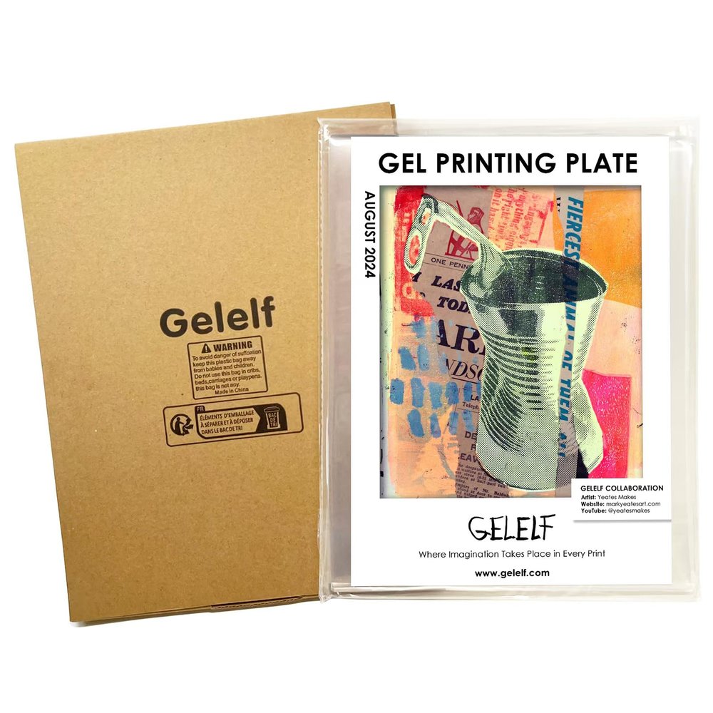 GELELF Upgraded Gel Printing Plate A3 (12"x14") - No Aging & Bubbling, Reusable Gel Plates for Monoprinting -Printmaking Art Supplies for Card Making, Book Press, Journaling, Scrapbooking and More