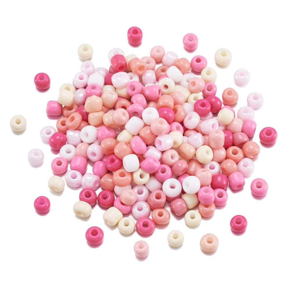 Fashewelry 2450pcs 4mm Glass Seed Beads 6/0 Friendship Bracelet Beads Small Pony Beads Embroidery Beads Crystal Waist Beads for Necklace DIY Jewelry Making Supplies