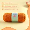 2 Skeins Tshirt Yarn for Crochet,Soft T Shirt Yarn for Crocheting Bag/Basket/Home Decor,Trapillo para Tejer a Crochet Bolsas with 1 Crochet Hook,Each Ribbon Yarn 7oz, 65yds (Orange Red) view 3