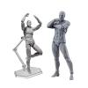 Action Figure with Arms Male Female Human Body PVC Blank Action Figure Model Drawing Mannequins with Stand for Sketching Painting (Grey Man) view 1