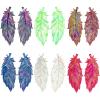 COLIGREE 24pcs Hollow Feather Charms Dazzling Filigree Plume Pendants for DIY Jewelry Making Earrings Necklaces Hanging Decorations view 1