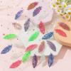 COLIGREE 24pcs Hollow Feather Charms Dazzling Filigree Plume Pendants for DIY Jewelry Making Earrings Necklaces Hanging Decorations view 4