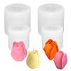 Chistepper 4 Pieces Tulip Molds 3D Tulip Candle Molds Tulip Flower Silicone Mold Flower Mold for Candle Making Silicone Molds for Soy Wax, Beeswax, Candle Making, Resin Craft, Clear view 1