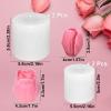 Chistepper 4 Pieces Tulip Molds 3D Tulip Candle Molds Tulip Flower Silicone Mold Flower Mold for Candle Making Silicone Molds for Soy Wax, Beeswax, Candle Making, Resin Craft, Clear view 3