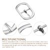 uxcell 5Pcs 0.98" Metal Roller Buckle, Single Prong Belt Buckle Oval Center Bar Buckles for Leather Craft Accessories, Silver view 3