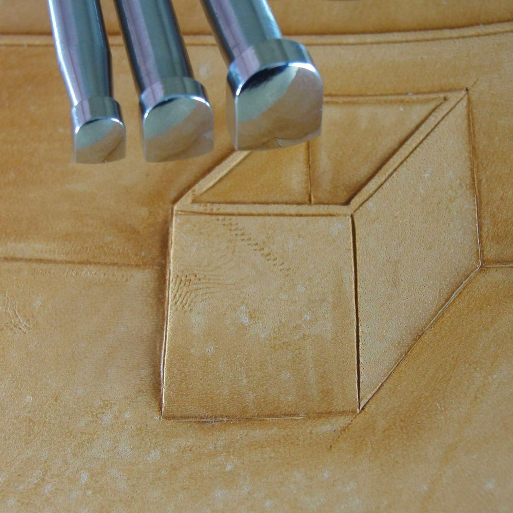 Smooth Matting Background Stamps, Set of 3 Leather Stamping Tools, Stainless Steel Zhong Jiang
