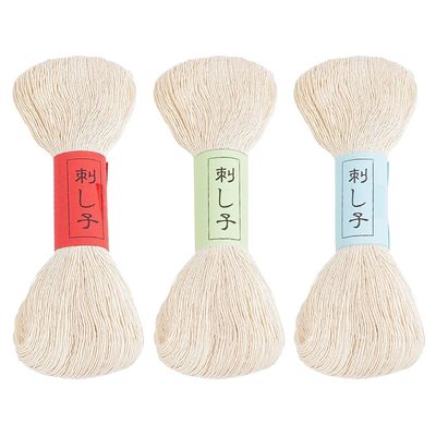 FREEBLOSS 300M Sashiko Thread 3 Skeins 100% Cotton Cord Japanese Quilting & Embroidery Sashiko Threads for Hand Sewing Thick Sashiko Thread for Japanese Embroidery Supplies Embroidery Floss