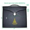 UK EMPIRE GROUP Masonic Apron Case Leather Past Master (Machine Embroidered): MM, Provincial Size | Freemason Carrying Bags (Gold) view 2