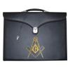 UK EMPIRE GROUP Masonic Apron & Chain Collar Case Leather Master Mason (Printed) MM, Provincial Size Freemason Carrying Bags (Gold) view 1