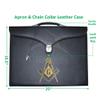UK EMPIRE GROUP Masonic Apron & Chain Collar Case Leather Master Mason (Printed) MM, Provincial Size Freemason Carrying Bags (Gold) view 2